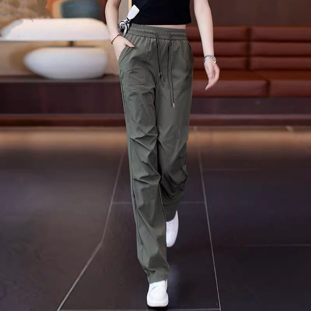 冰丝速干工装裤女夏季薄款直筒裤