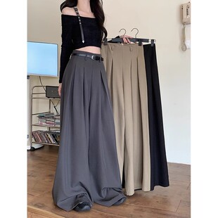 清仓捡漏大码女装宽松阔腿西装裤夏季垂感休闲裤胖mm显瘦拖地长裤