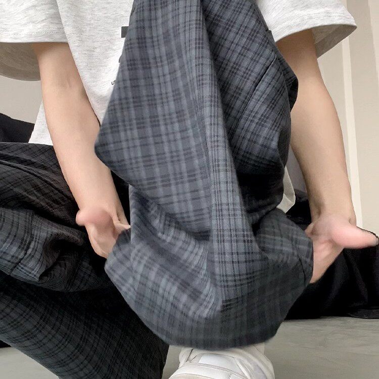 清仓捡漏复古格子裤子女夏季薄款