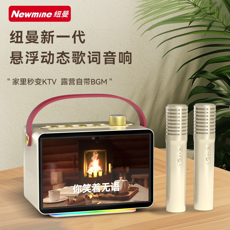 纽曼(Newmine）KK09 悬浮动态歌克风户外音箱带显示屏词
