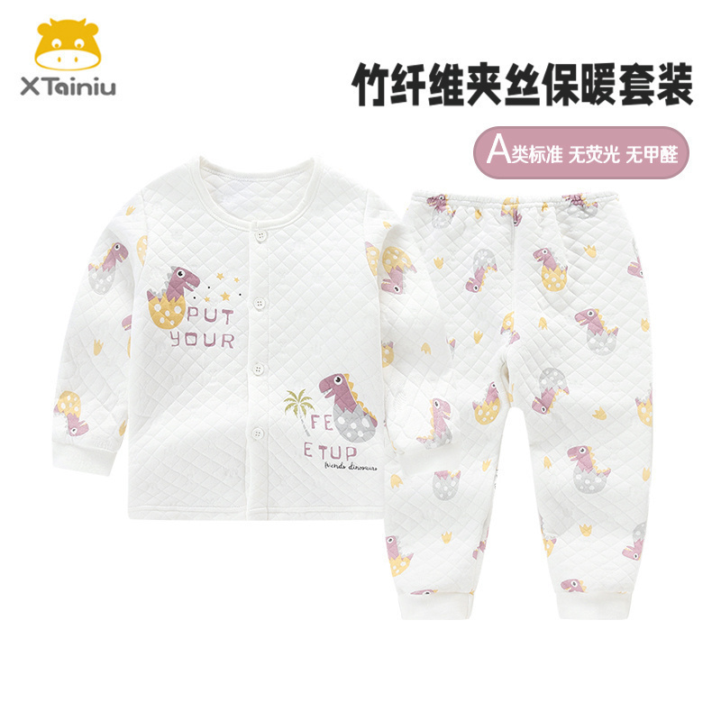 夹棉婴儿男童加厚保暖内衣