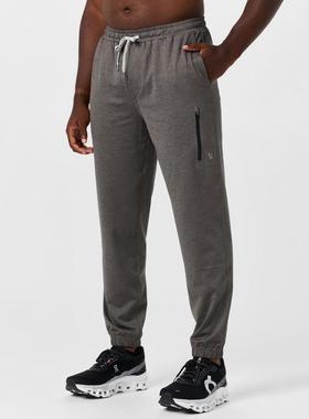 代购Vuori男士运动裤舒适贴身弹性面料柔软透气束脚收口灰色