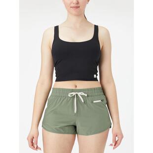 代购Vuori女士运动背心吸湿排汗中等支撑可拆卸杯垫贴身剪裁黑色