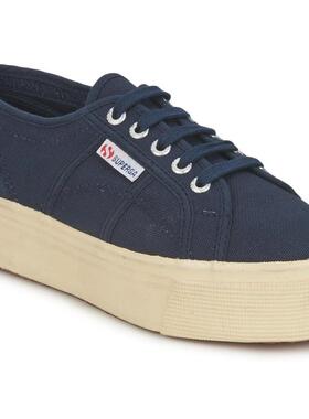 代购Superga女士帆布鞋舒适缓震透气轻便防滑耐磨日常穿搭深蓝色