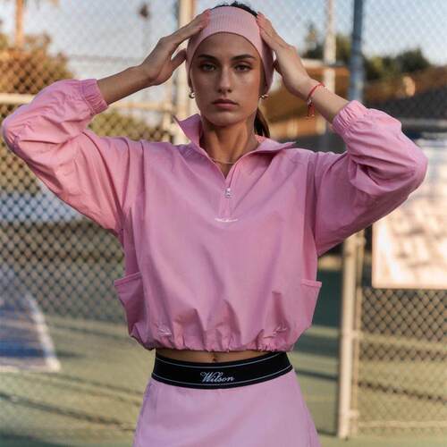 代购Wilson Prima Shirring Anorak威尔胜网球服上衣拉链套头衫女