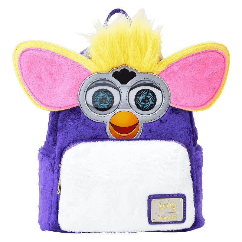代购Loungefly男女Furby双肩包立体眼睛设计多口袋收纳轻便携带