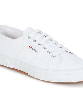 代购Superga女士帆布鞋轻便透气舒适防滑白色织物材质棉质内里