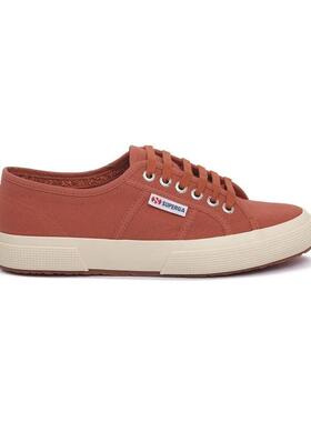 代购Superga女士帆布鞋透气轻便舒适耐磨红色系带橡胶底布面