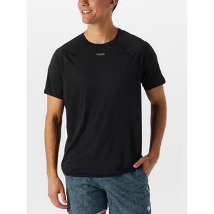 代购Vuori男士运动T恤透气快干环保材质反光标识黑色短袖轻量