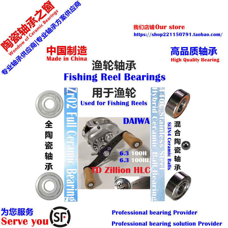 12子龙TD HLC远投陶瓷轴承|12 DAIWA TD ZILLION HLC 100 Bearing
