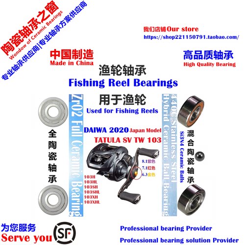 20日版蜘蛛SV103远投陶瓷轴承|20 DAIWA TATULA SV TW103 Bearing