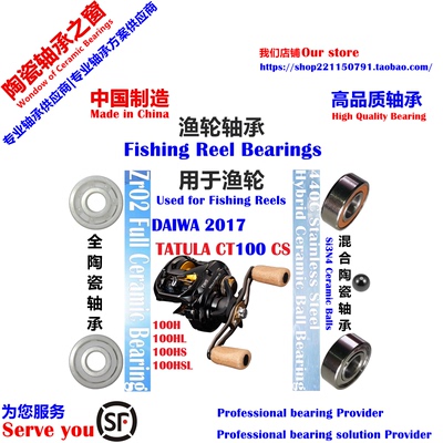 17小蜘蛛CT CS远投陶瓷轴承|17 DAIWA TATULA CT 100 CS Bearing