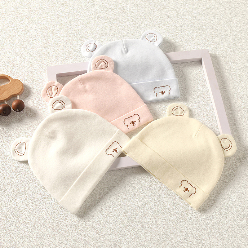 新生儿双层纯棉无骨胎帽满月