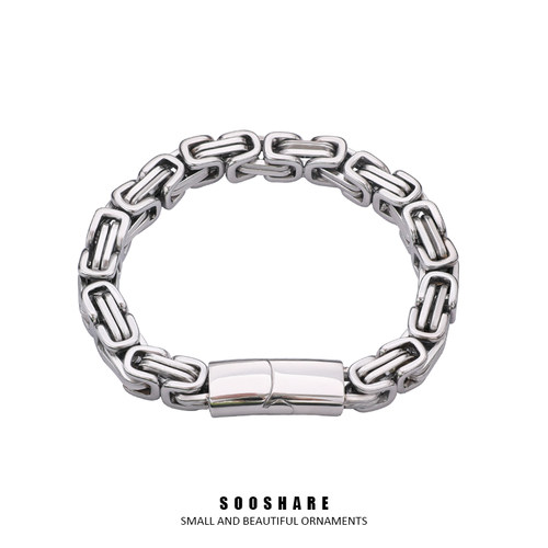 小众古巴霸气风男士轻奢钛钢手链