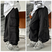 男童女童工装 裤 休闲裤 大e小e2024秋新款 宽松韩版 中大童儿童潮7711