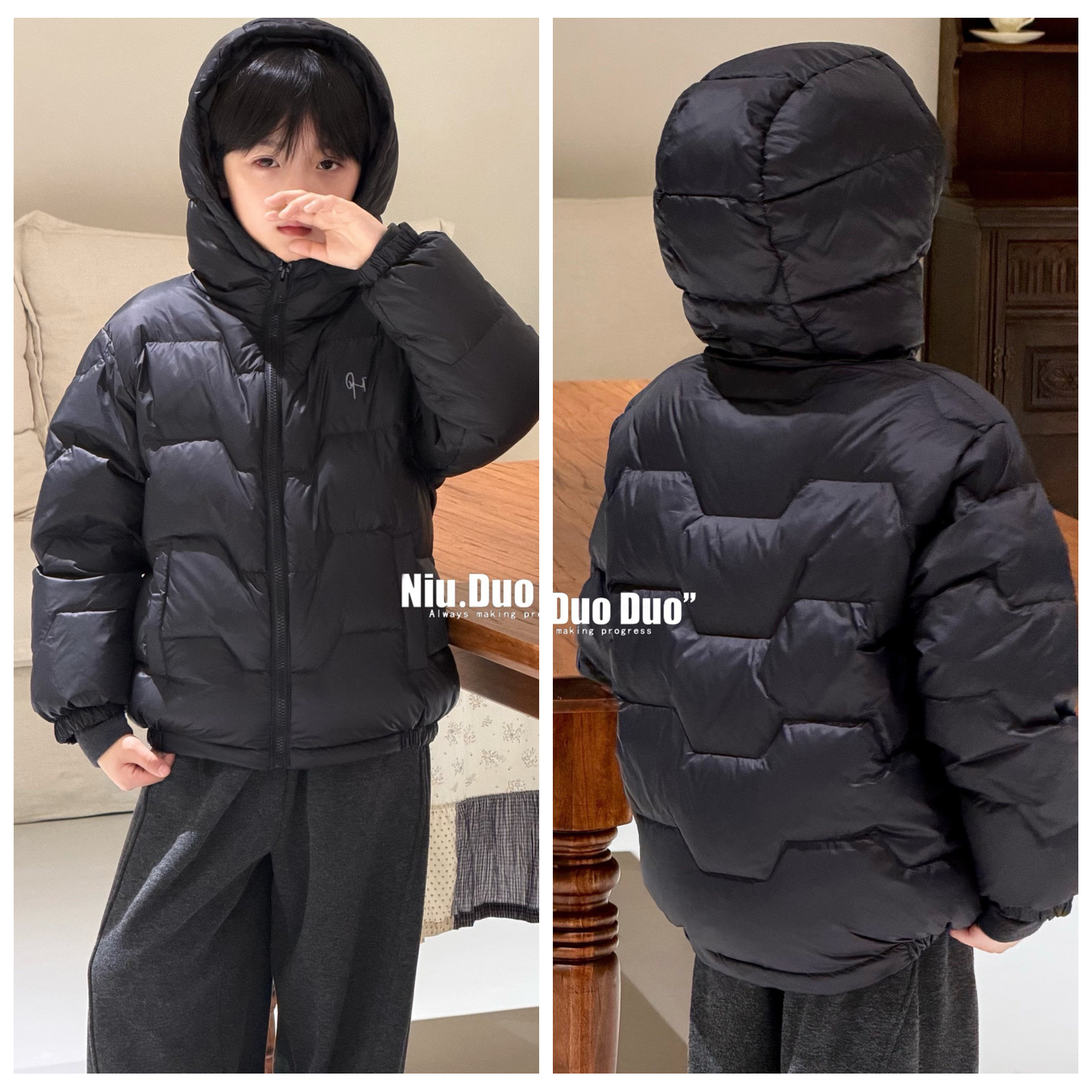 牛哆哆2025冬男童短款羽绒服外套