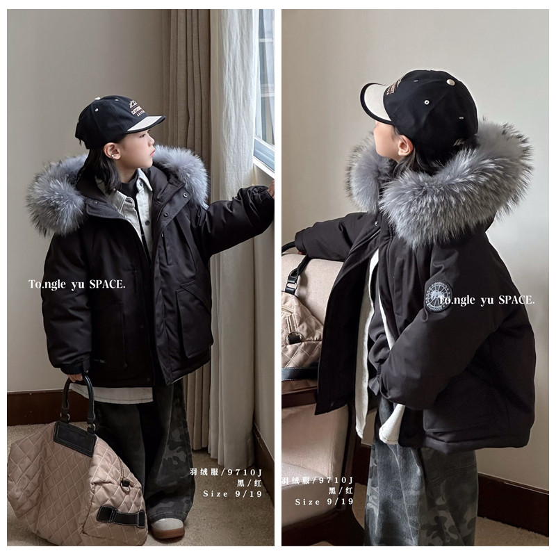 童乐鱼2025冬新款男童女童大毛领冲锋衣羽绒服外套儿童童装潮9710,童装/婴儿装/亲子装,羽绒服,淘宝优惠券,粉丝福利购,淘宝优惠卷