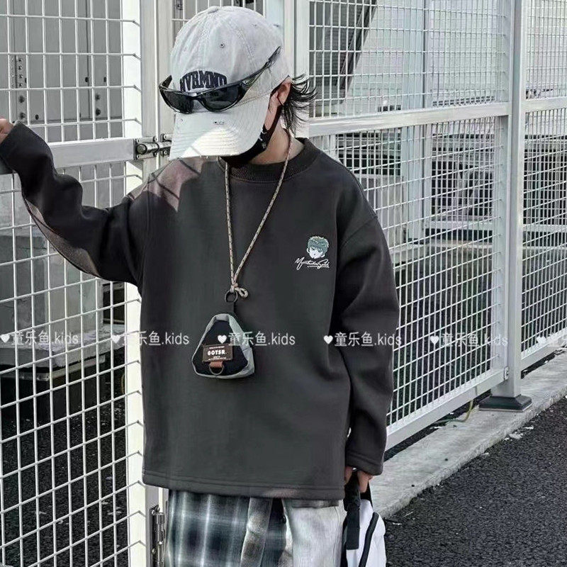 童乐鱼2024冬新款男童女童加绒长袖T恤打底衫中大童儿童童装5896,童装/婴儿装/亲子装,T恤,淘宝优惠券,粉丝福利购,淘宝优惠卷