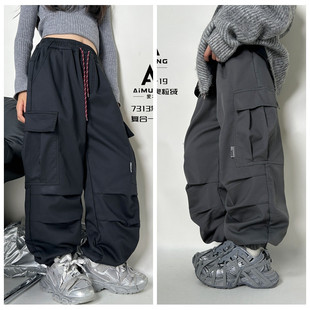 休闲裤 裤 宽松中大童儿童潮7313 男童女童加绒工装 爱木橦2024冬新款