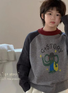 G+童装2025冬款男女童圆领毛衣羊毛衫毛线打底衫中大童儿童52852