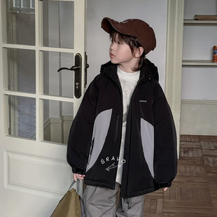 20021 中大童儿童童装 布芮欧2024冬新款 男童加棉冲锋衣外套拉链衫