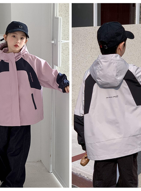 牛哆哆2025春新款男童女童冲锋衣外套拉链衫中大童儿童童装68885