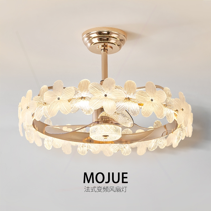 轻法式家用风扇灯客厅餐厅吊扇灯
