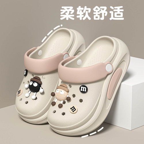 卡通趣味煤球洞洞鞋女款2026新款