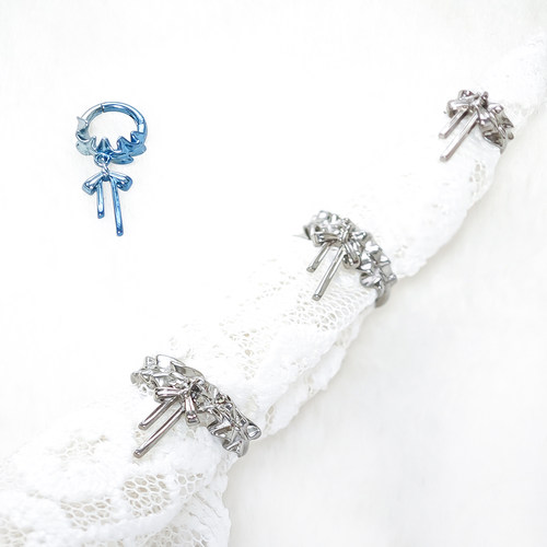 缎带蝴蝶结钛合金耳圈