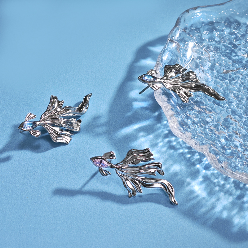 星钛游鱼钛合金直针内螺旋耳钉