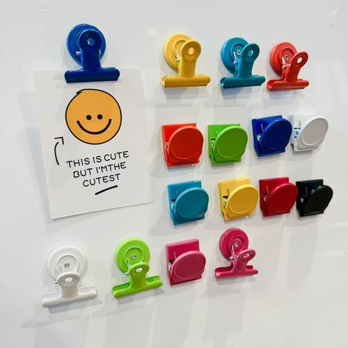 马卡龙彩色磁吸便条夹