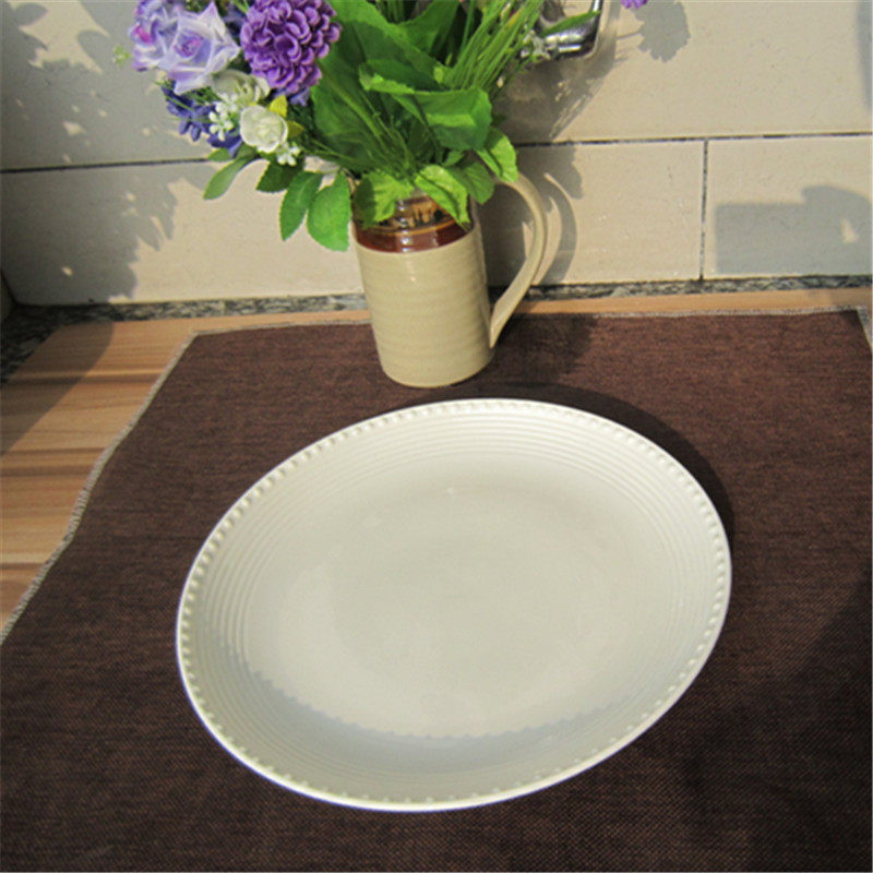 外贸原单美国名品mikasa 白色自助大菜盘 牛排盘 西餐盘陶瓷餐具