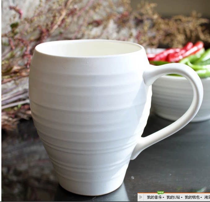 外贸出口陶瓷餐具美国名品mikasa"雪莲"马克杯/啤酒杯 /奶杯/水杯