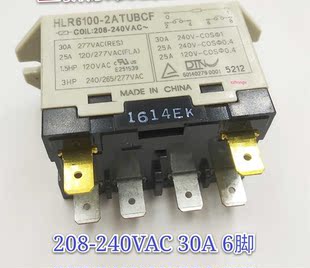 家电电磁HLR6100-2ATUBCF 全新原装宏立继电器208-240VAC 30A 6脚