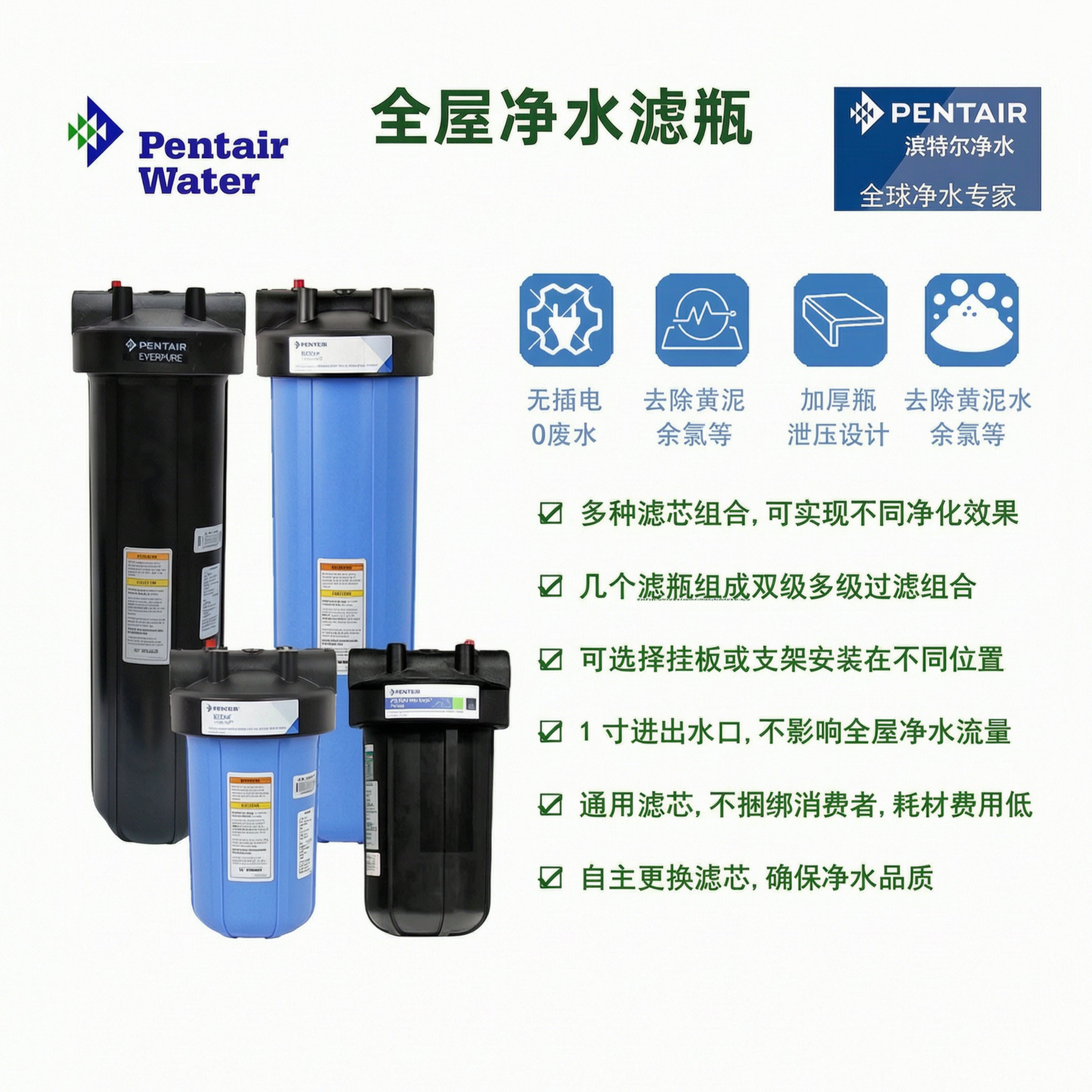 全屋净水滤瓶活性炭吸附余氯过滤