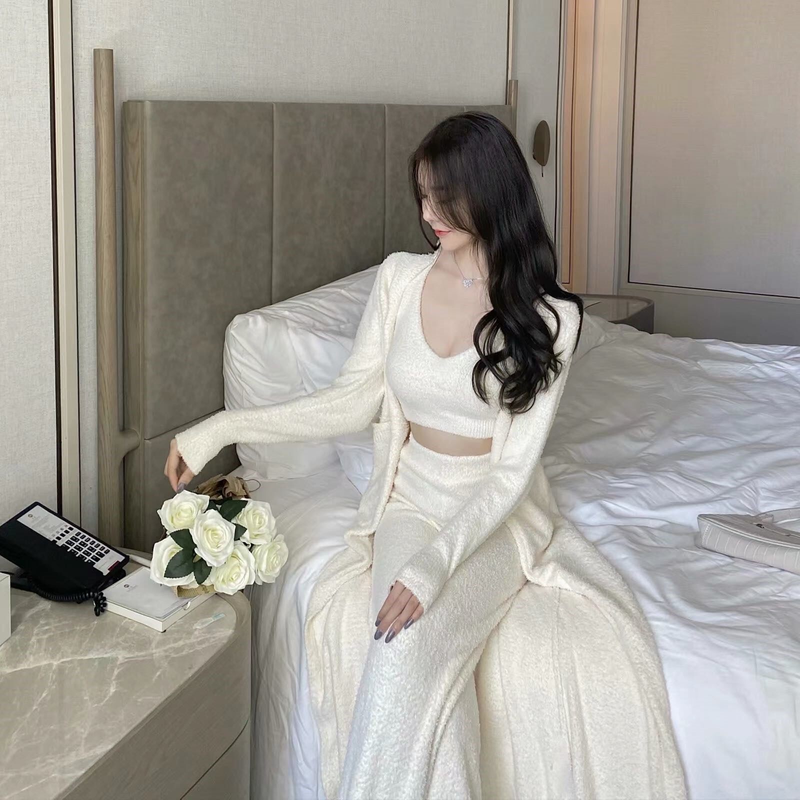 LINA秋冬新款韩版时尚背心中长款针织外套女+修身性感+长裤三件套|ruв категории плесень играть/Аниме/вокруг/cos/настольные игры, Косплей одежды/реквизит/услуги, Косплей женской одежды - от Buy2taobao.com для оказания профессиональной услуги покупки агента Taobao