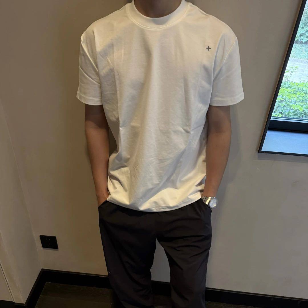 北极星刺绣简约重磅320g纯棉正肩休闲夏季纯色T恤,男装,T恤,淘宝优惠券,粉丝福利购,淘宝优惠卷