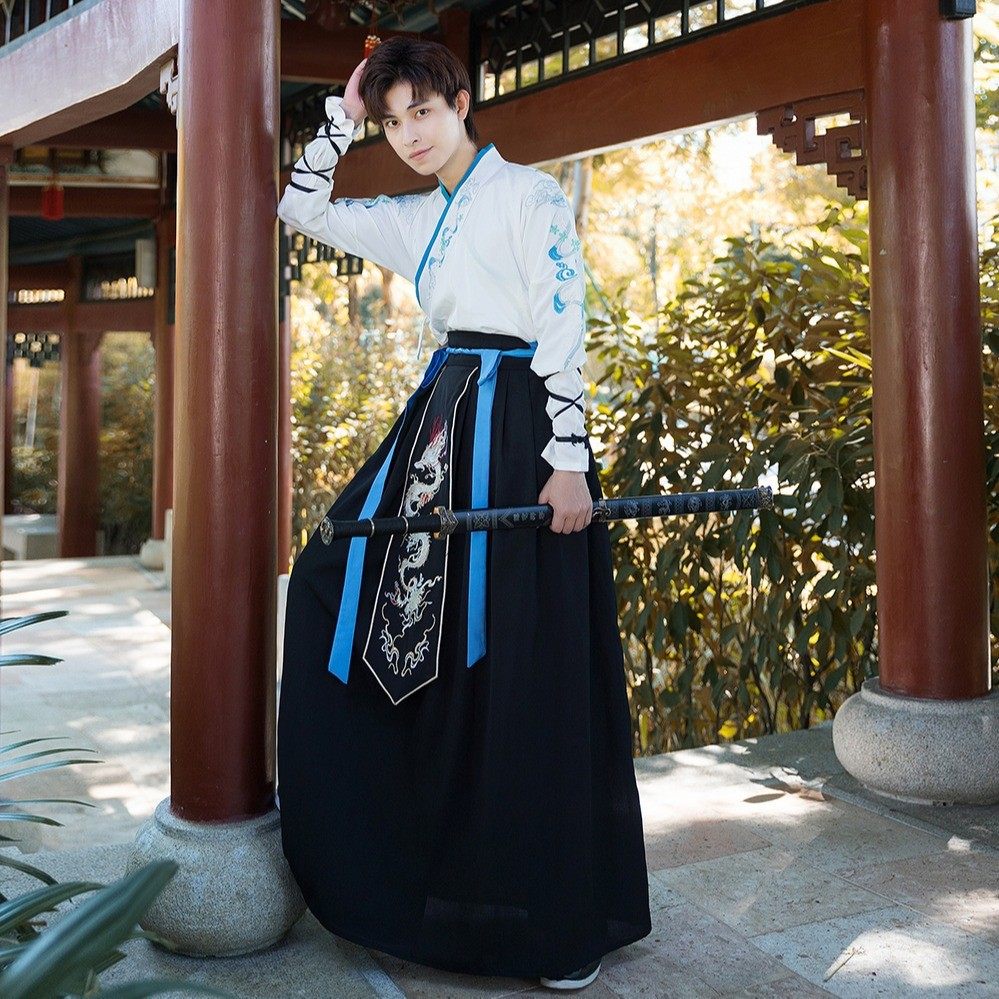 原创汉服男装仙气飘逸书生侠客中国风演出剧本杀古装飞鱼服夏季