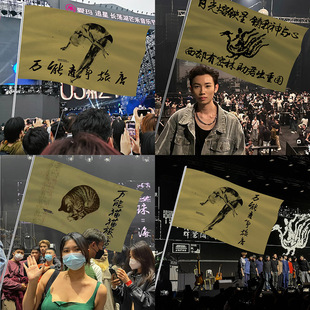 万青演唱会应援旗帜音乐演出手摇旗子摇滚应援户外万能青年旅店