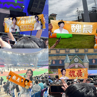 魏晨应援手幅手拉横幅周边粉丝竖幅小条幅防水音乐节装饰手持拉条