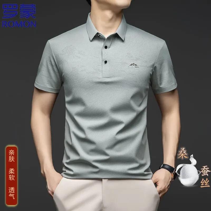 男透气翻领亲肤柔软薄款半袖