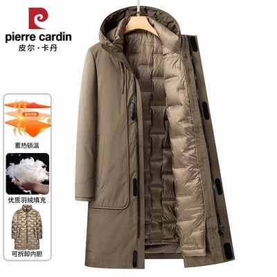 白鸭绒风衣防风连帽加厚冬装