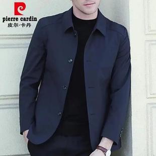 爸爸装 翻领商务薄款 外套 休闲外套中年夹克春秋款 皮尔卡丹2025男士