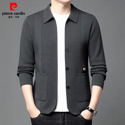 翻领针织衫时尚休闲夹克外套男