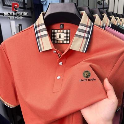 丝光棉翻领POLO衫中年休闲上衣