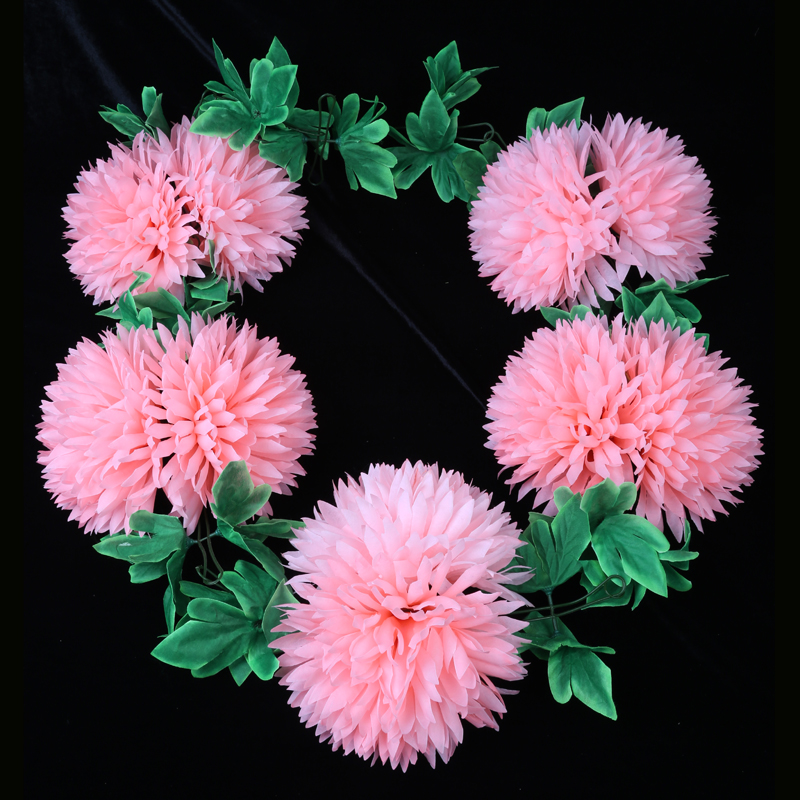 清明扫墓祭祀追悼奠仪大红花水晶菊拉花墓地绢花仿真花串花藤假花