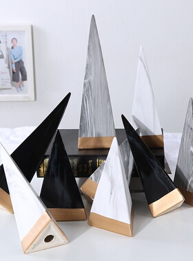 现货Creative simple ptriangle ceramic ornaments triangular p