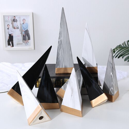现货Creative simple ptriangle ceramic ornaments triangular p