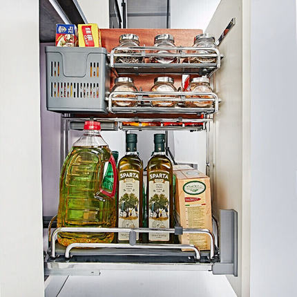 极速Cabinet basket kitchen pull basket seasoniQng basket dam