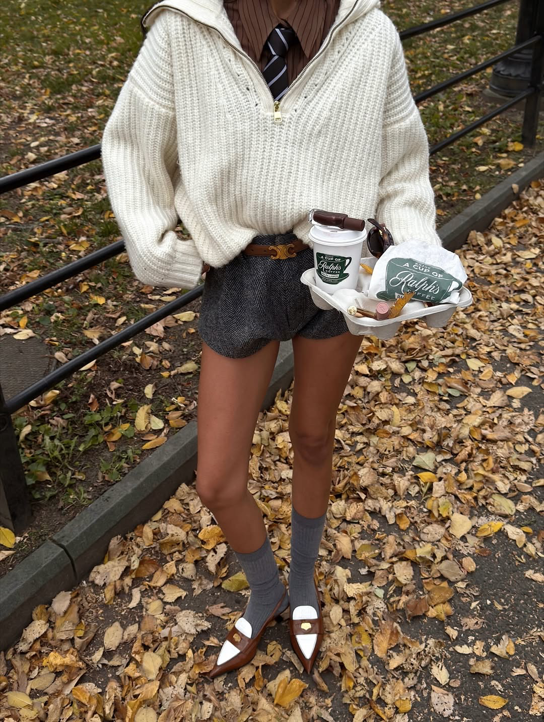 ins风秋冬新款白色高领毛衣慵懒风针织上衣复古羊毛短裤natasha